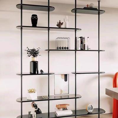 现代客厅装饰架顶天立地置物架开放式办公隔断陈列展示架铁艺书架