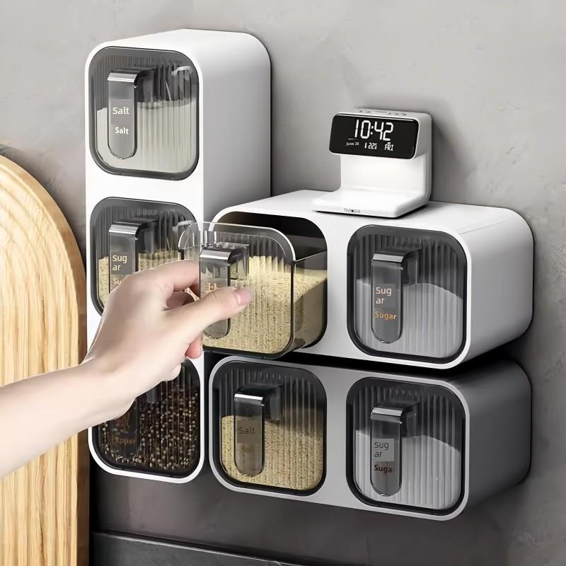 日本调味盒壁挂式厨房调味罐储存盒无孔盐瓶家庭组合套装