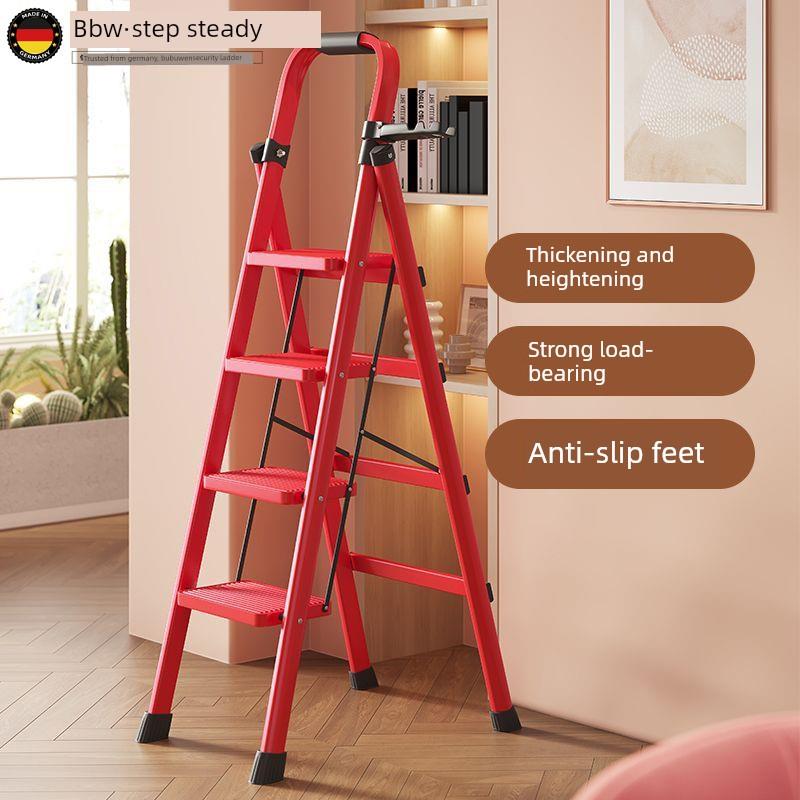 乔迁家用梯可折叠梯多功能伸缩人字形梯加宽攀爬碳钢室内花架梯两