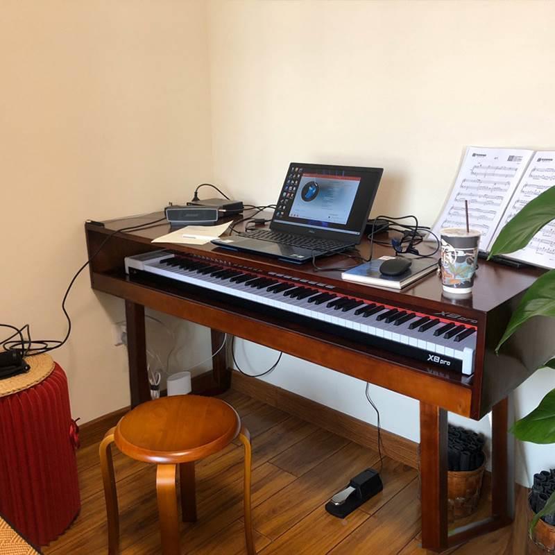 实木琴桌电钢琴桌子编曲工作台音乐制作桌录音棚调音台MIDI键盘桌