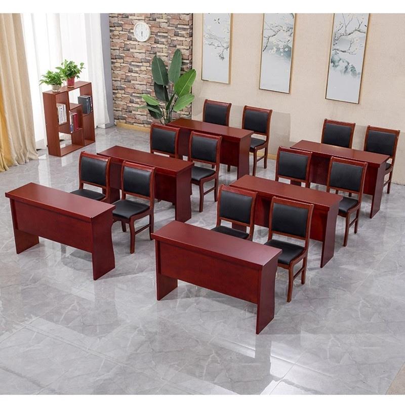 会议室桌椅组合实木长条桌办公会议桌长桌长方形双人课桌椅培训桌