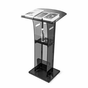 黑色压克力演讲台学校发言台现代迎宾接待桌会议主持台定制