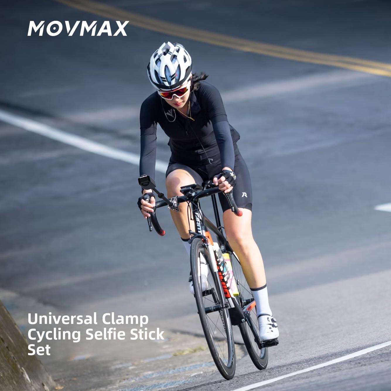 MOVMAX自行车公路车骑行自拍杆拍摄支架适用全景运动相机手机配件
