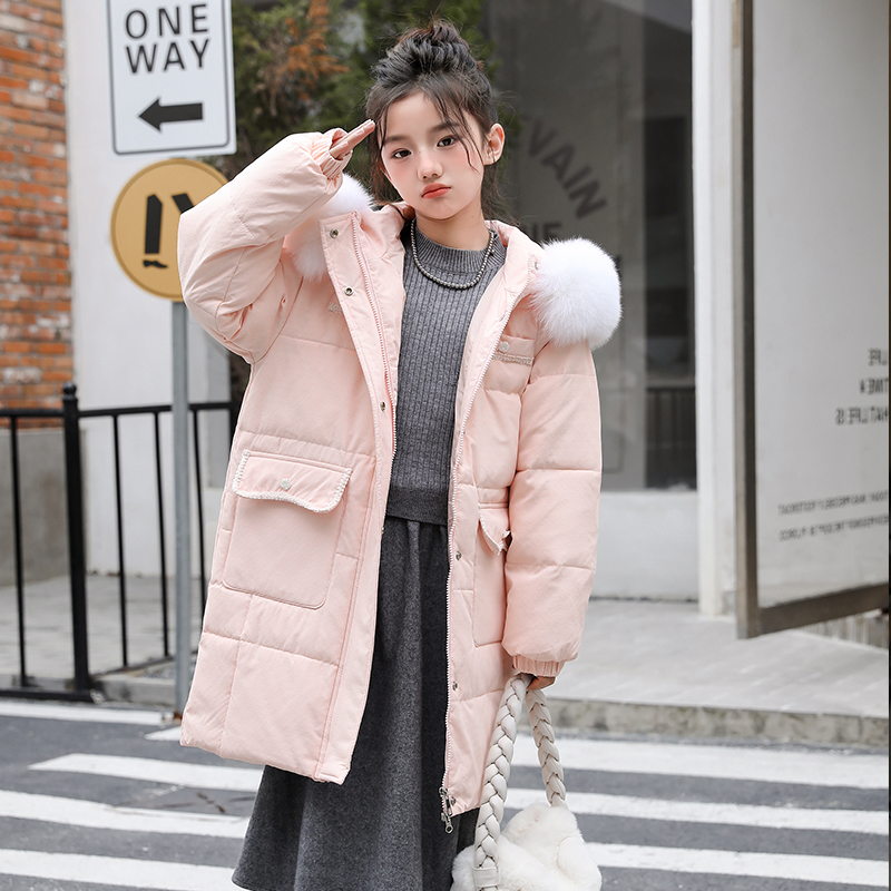 儿童中长款加厚女童三防冬季外套