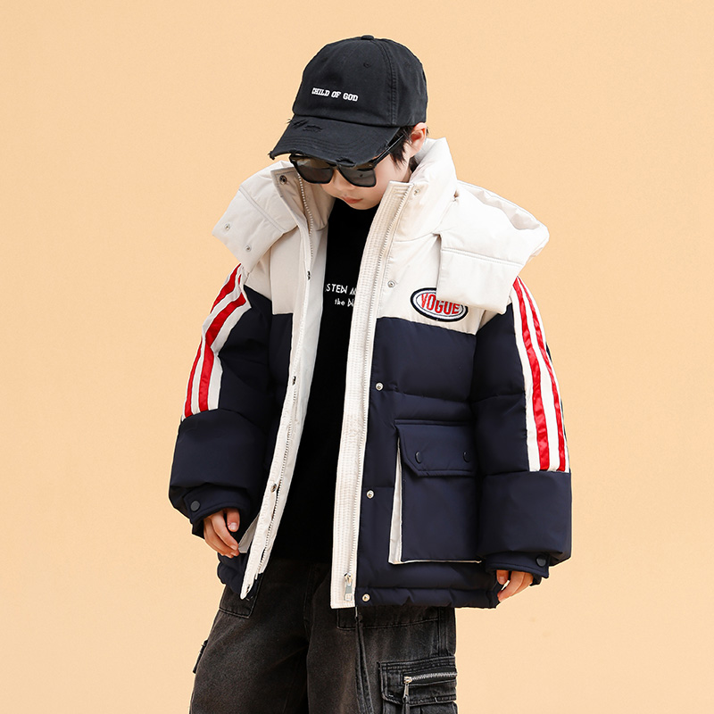 儿童中长款加厚男童保暖冬季外套