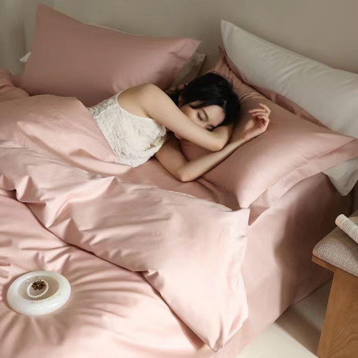 轻奢款140支埃及长绒棉全棉纯色匹马棉四件套纯棉床单被套罩床笠