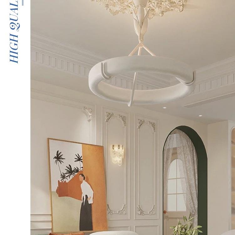 法式中古石膏客厅吊灯设计师奶油复古别墅卧室餐厅书房展厅白色灯