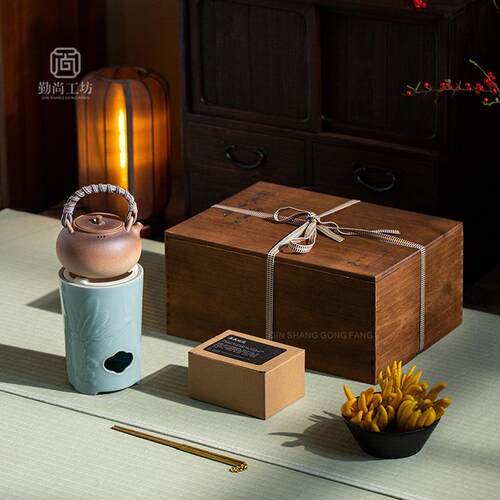 慢煮时光慢煮茶风炉炭火炉套组户外围炉煮茶碳炉藤编提梁壶套装
