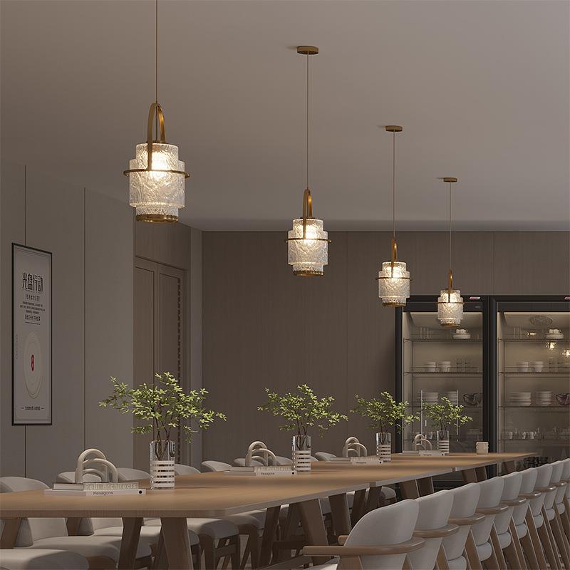 北欧餐厅店铺商用设计师轻奢创意餐饮火锅店酒吧复古床头玻璃吊灯