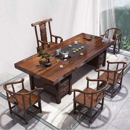 实木大板茶桌椅组合新中式家用功夫禅意泡茶台办公室茶几茶具一体