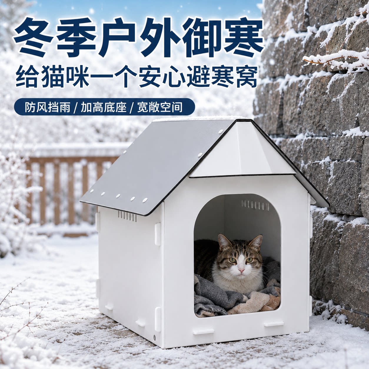 流浪猫窝冬季户外防寒室外防雨封闭式猫屋野猫过冬保暖御寒猫舍图片