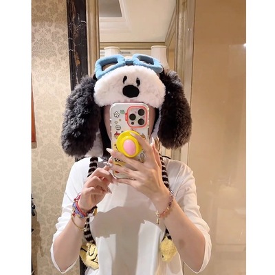 2025飞行员雷锋帽冬季可爱毛绒护耳帽ins风保暖加厚显脸小护耳