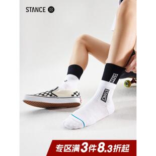 姿态双褶边556对比色男女黑白中小腿袜休闲袜女士夏季 中小腿袜瑜