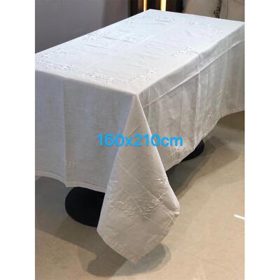 外贸纯色加厚棉麻手工绣花台布高档餐垫家居布艺沙发毛巾窗帘茶几