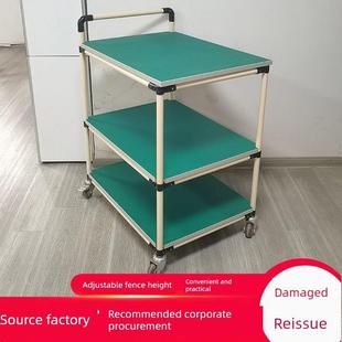 防静电周转车带车间物料小推车两层精益管工作台可移动手推车
