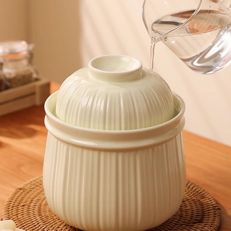 陶瓷泡菜坛子土陶家用腌酸菜腌菜罐密封内盖咸菜罐子大容量泡菜罐