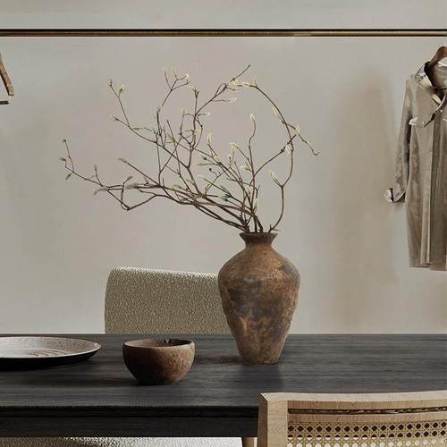 玉兰枝彷真花假花彷真绿色植物造景摆件客厅玄关软装搭配桌面花艺