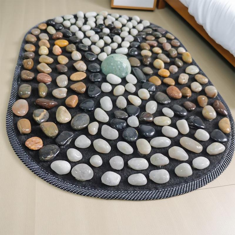 天然鹅卵石足底按摩垫指压板雨花石走毯家用通经络慢跑足疗脚踩垫