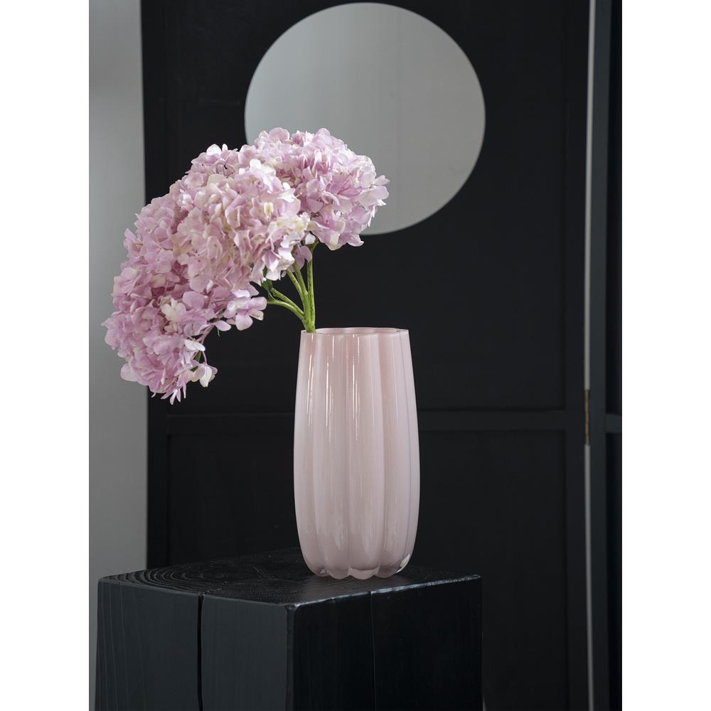 简约高颜值粉色玻璃花瓶高级感客厅摆件玫瑰百合插花水养鲜花花器