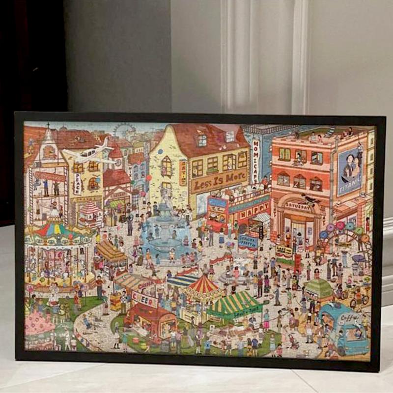 拼图框2000片96*68cm97*69厘米70*100专用拼图框裱框实木相框画