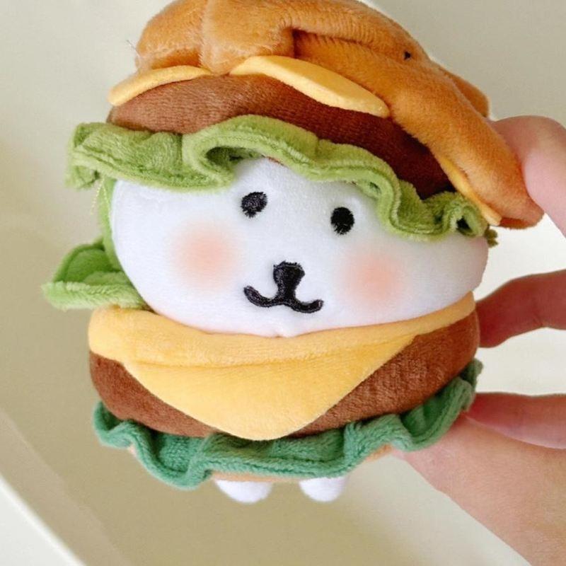 自嘲熊汉堡娃衣10cm20cm衣服海星体chiikawa棉花娃娃头套外套帽子