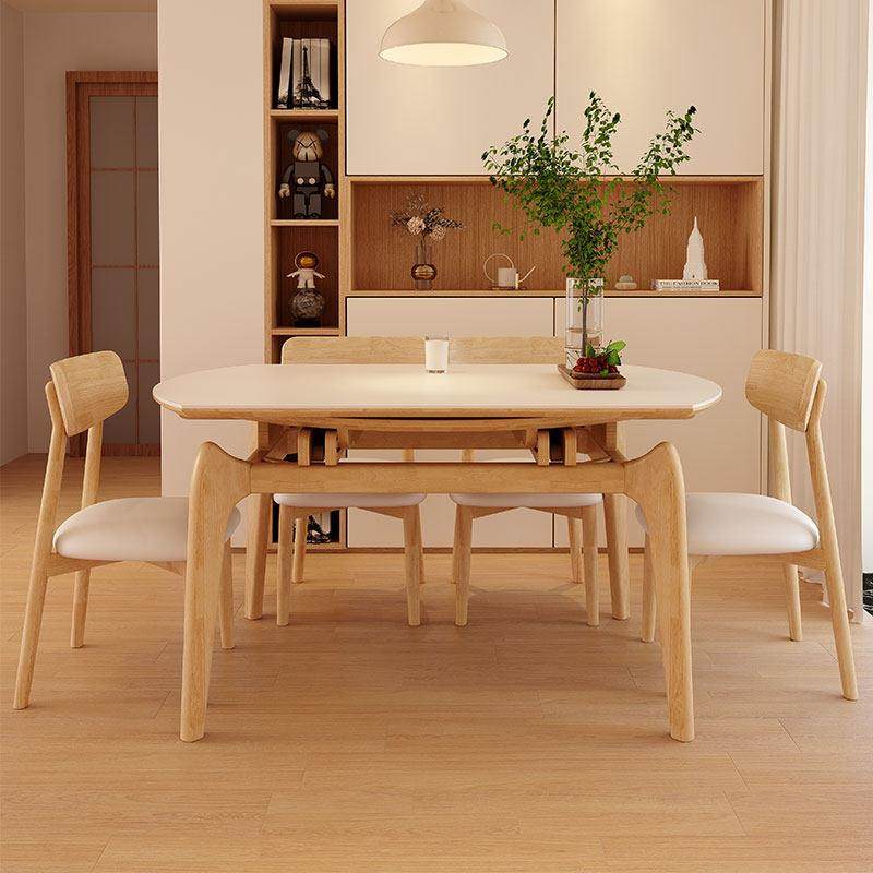 实木岩板餐桌椅组合2025新款家用小户型吃饭桌原木风伸缩电磁炉桌,住宅家具,岩板餐桌,淘宝优惠券,粉丝福利购,淘宝优惠卷
