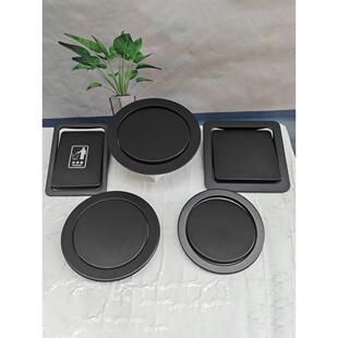 台面不锈钢垃圾桶洗手间嵌入式盖子翻盖黑色厨房垃圾丢弃口装饰盖