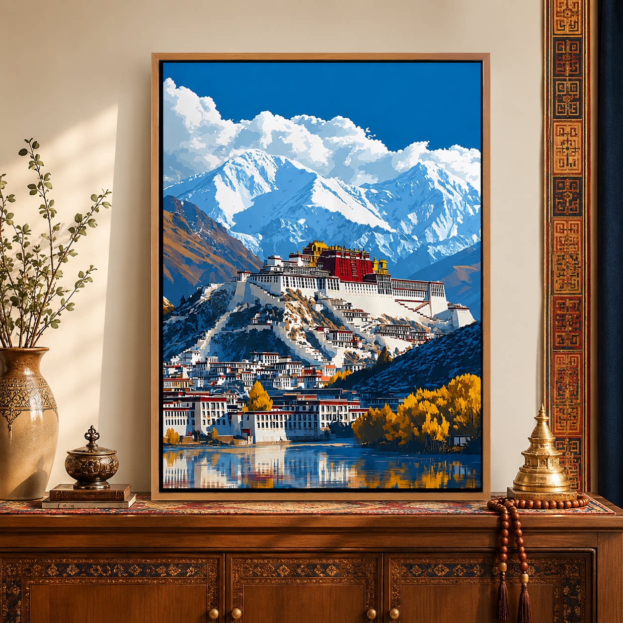 西藏风景diy数字油画填涂色