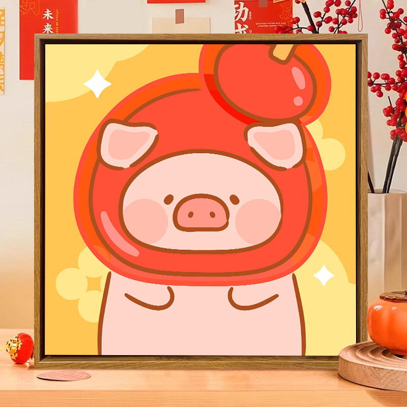 罐头猪lulu数字油画手工绘diy填充涂色画画治愈系周边装饰画礼物,家居饰品,DIY/数字油画,淘宝优惠券,粉丝福利购,淘宝优惠卷