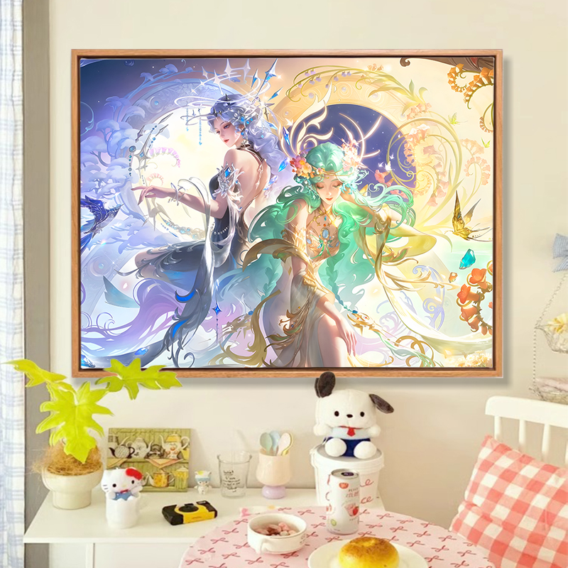 王者荣耀数字油画瑶妲己小乔大乔