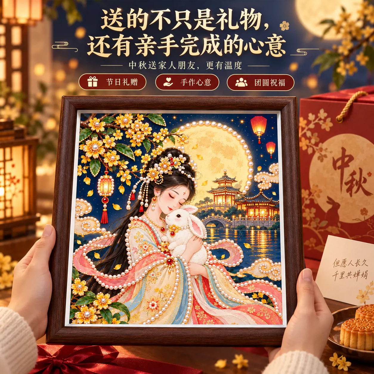 中秋节珍珠画diy手工材料包