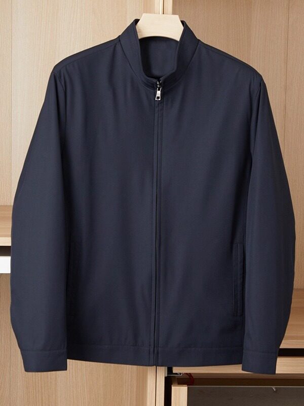 UASK行政夹克男春秋季2025新款立领宽松高端商务休闲男士纯色外套