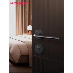 会泰龙门锁室内卧室斯堪 纳维亚黑色分割浴室简单房间门锁静音实