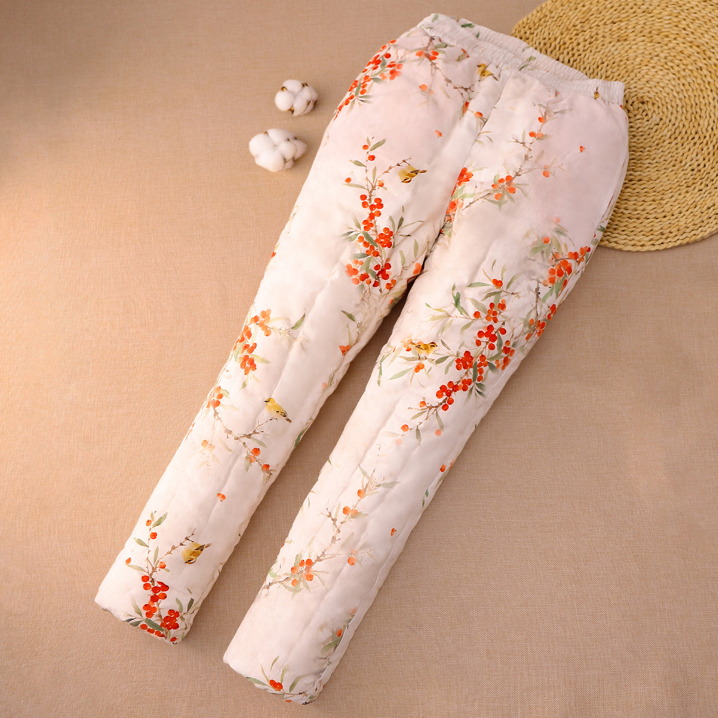 女士纯棉花手工加厚保暖棉裤