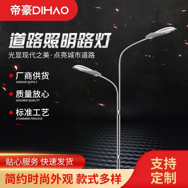 Led道路照明路灯市政道路单臂单头双臂双头LED路灯6米8米路灯