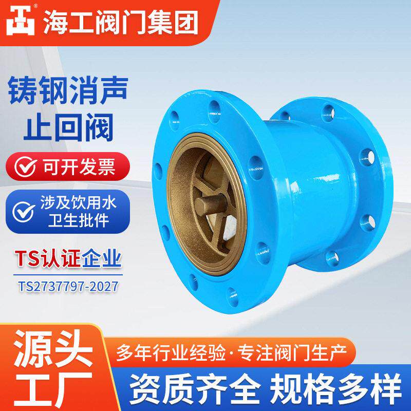 铸钢止回阀HC41X-16C向阀逆止阀DN100海工防回流集团橡胶密封