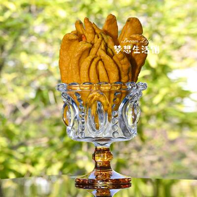 佛手柑托盘花盆花瓶ins宫廷风欧式北欧高颜值专用摆放瓶玻璃器皿