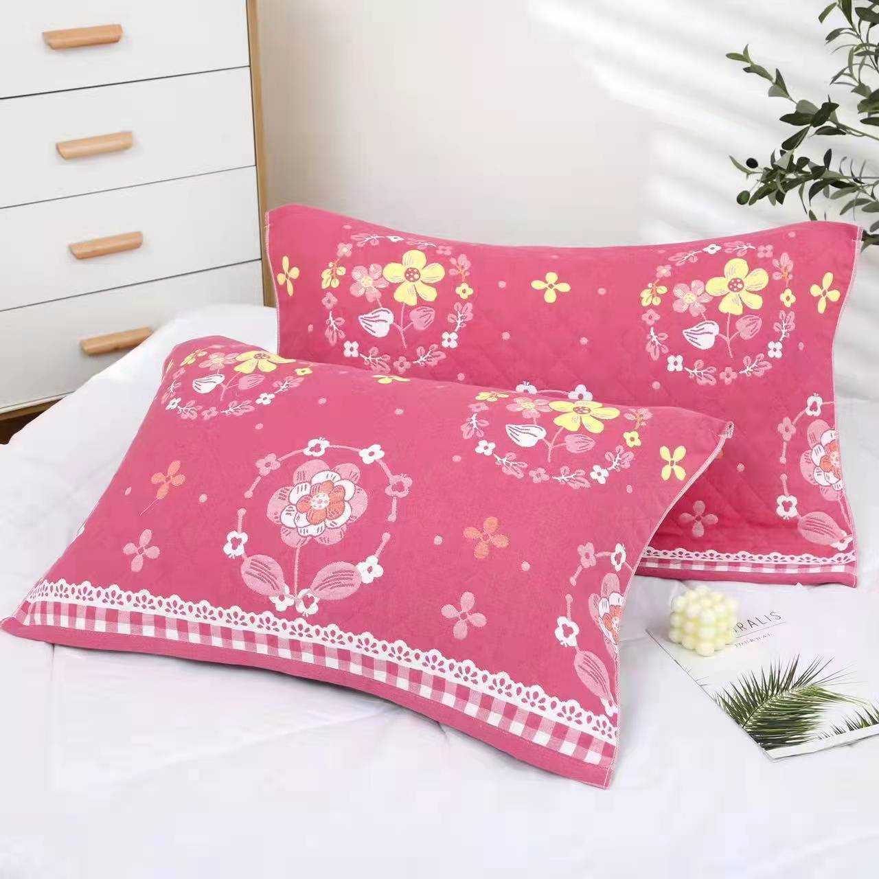 新款直销棉枕巾家用三层纱布全成人加大加厚单人枕头巾吸汗盖巾亲