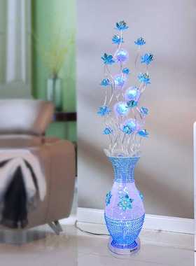 新款直销红蓝色温馨落地灯LED创意跨境货源一件铝材书房灯具RGB新