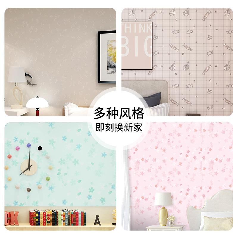 新款直销卡通印花儿童房贴纸安全无味PVC防水壁纸客厅卧室墙纸自