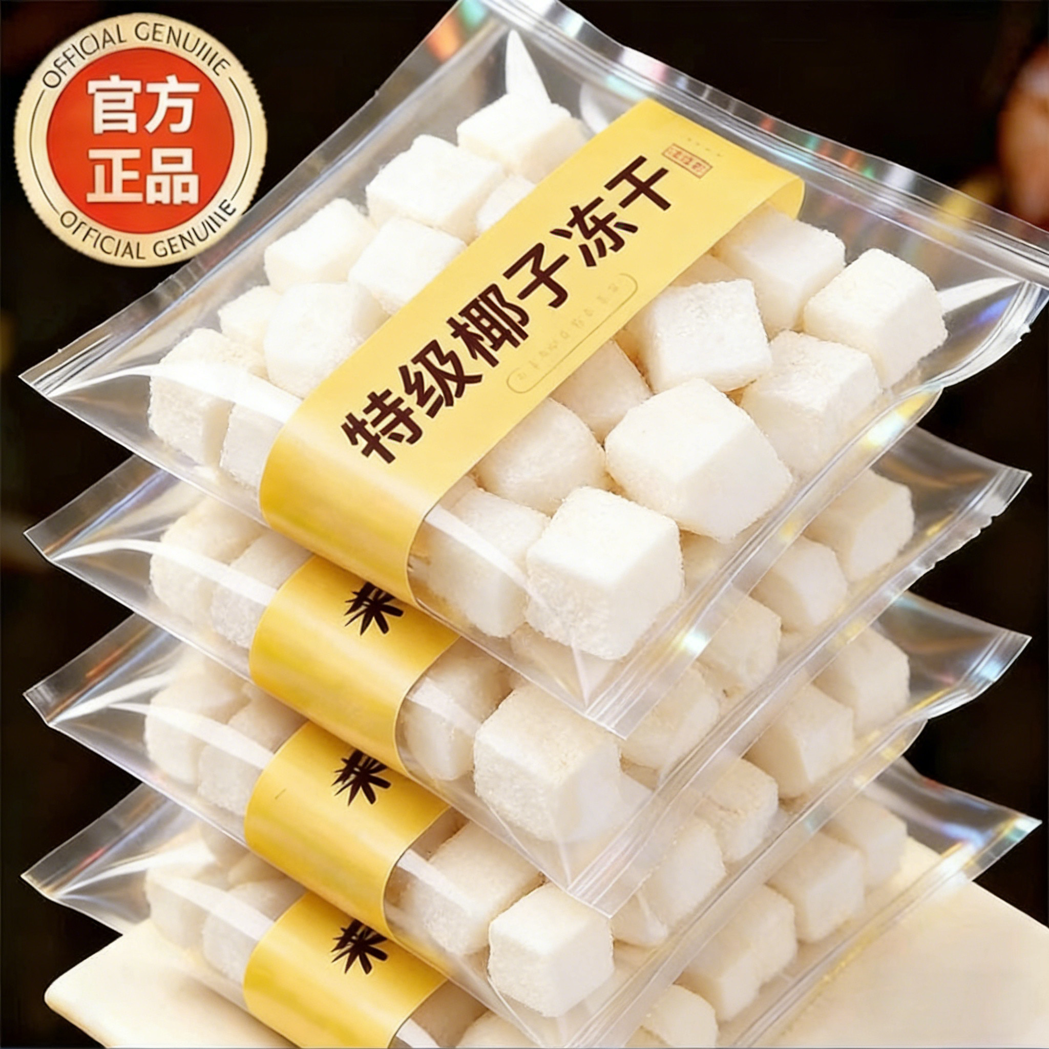 椰子冻干泰国椰奶块脆块椰角肉海南特产无糖精烘焙商用零食旗舰店