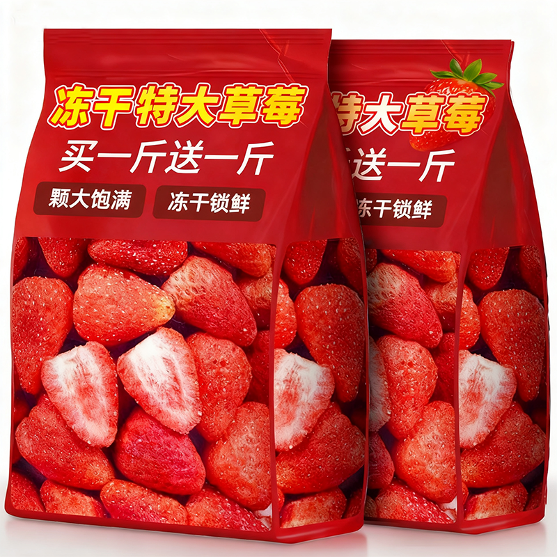 冻干草莓干官方旗舰店无糖无添加水果干独立小包装草莓脆蜜饯果脯