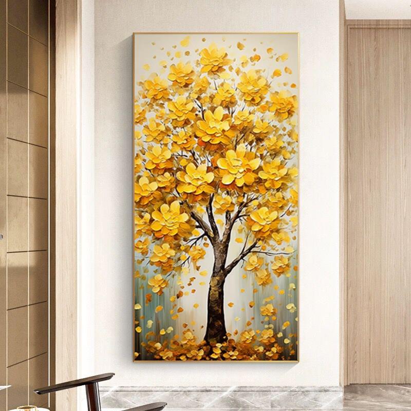 发财树摇钱树钻石画2025新款满钻新中式玄关走廊轻奢点贴钻十字绣