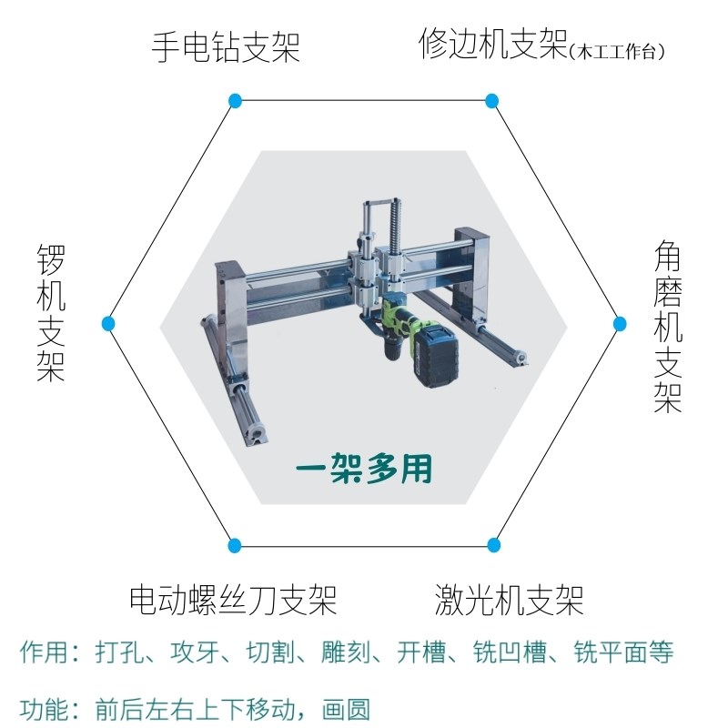木工多功能龙门架导轨工作台修边机锣机雕刻机支架电钻角磨机滑台