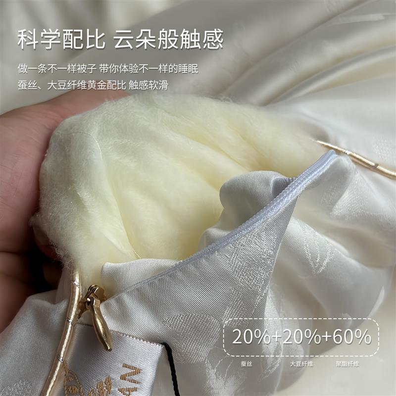 高端蚕丝大豆双蛋白天丝棉提花冬被芯莱赛尔大豆被春秋被蚕丝冬被