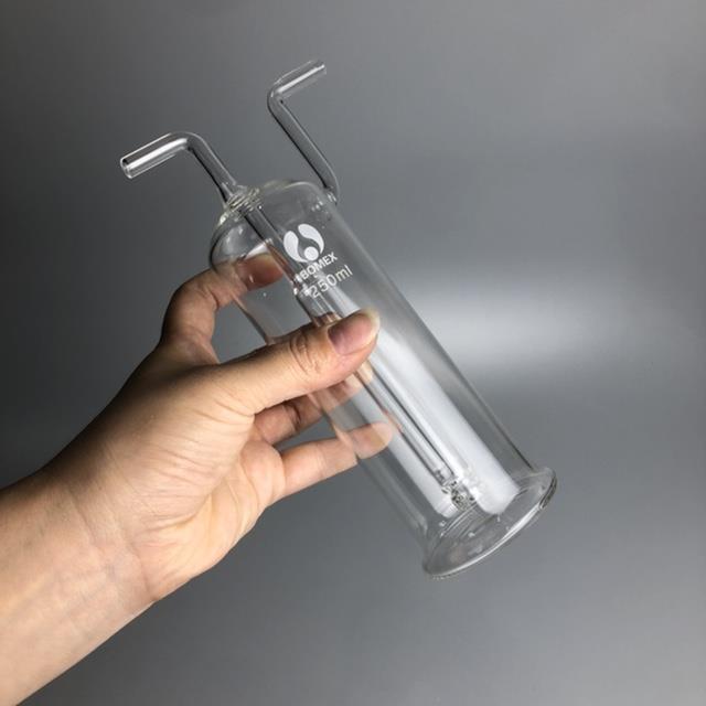 现货分析仪配件封闭式钢铁洗瓶扎氏洗气瓶过滤气体玻璃瓶125ml250