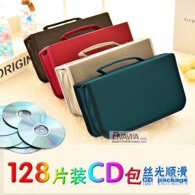 128片大号光碟册光盘收纳包丝光布碟片袋CD包家用DVD蓝光碟收纳盒