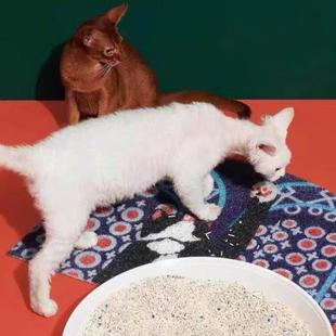 奶牛猫入户地垫耐脏脚踏垫大门口地毯进户卡通猫咪地垫家用进门丝