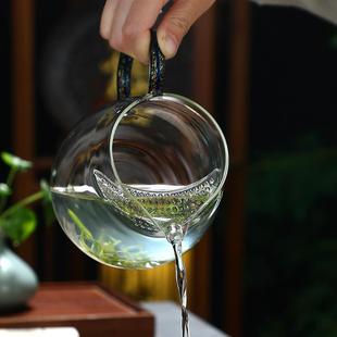 月牙玻璃大容量煮茶器公道杯泡茶壶家用茶水分离耐高温玻璃