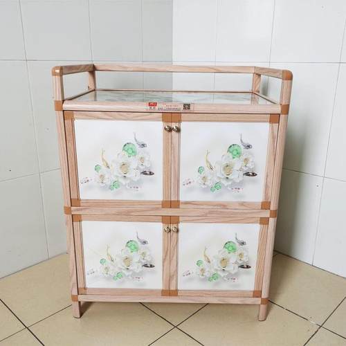 玻璃门带花收纳柜新款铝合金框架阳台厨房客厅杂物分类整理柜